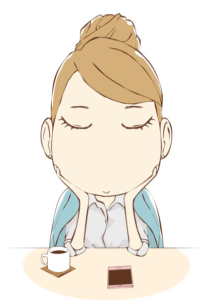 コーヒーとスマホと女性图片下载