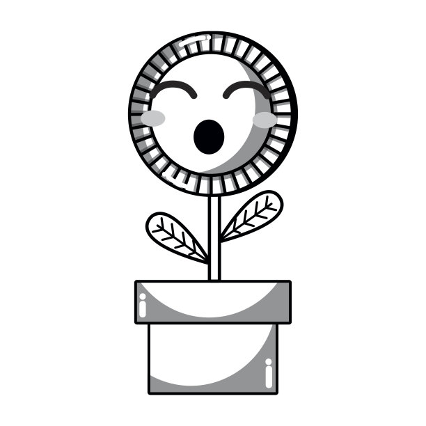 线可爱娇嫩的植物花与叶图片下载