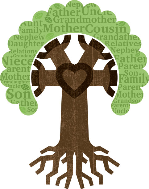 厚实的家族树根插图图片下载