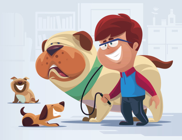 快乐的孩子和狗图片下载