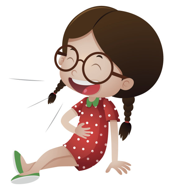 穿红衣服的小女孩笑了素材图片