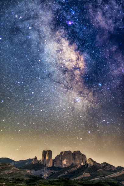 森林夜空银河星空摄影素材图片