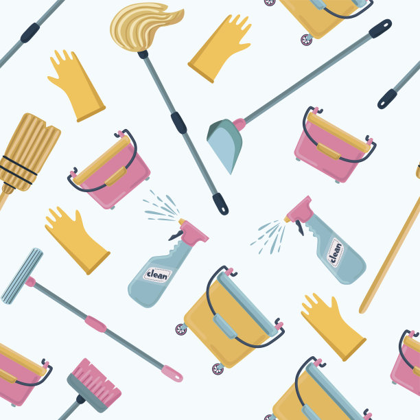 矢量图案的清洗工具。清洁服务。图片下载