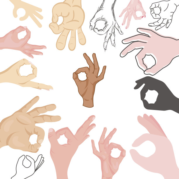 Ok手成功手势Ok是同意信号商务人同意最好的同意向量图片下载