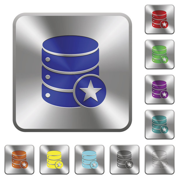 标记数据库表的圆角方钢按钮图片下载