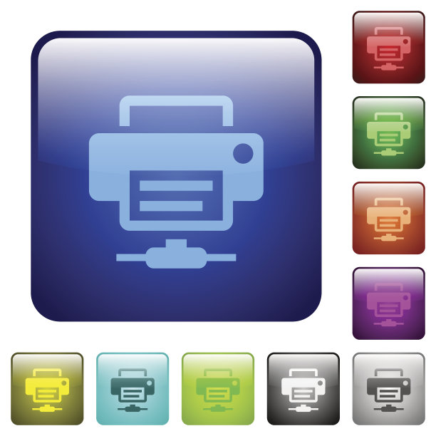 网络打印机颜色方形按钮图片下载
