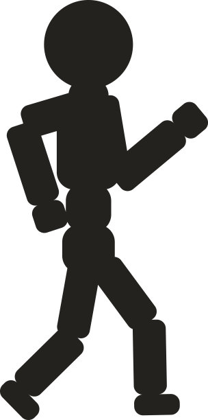 跑步人的标志插图。向量。白色背景上的黑色图标。图片下载