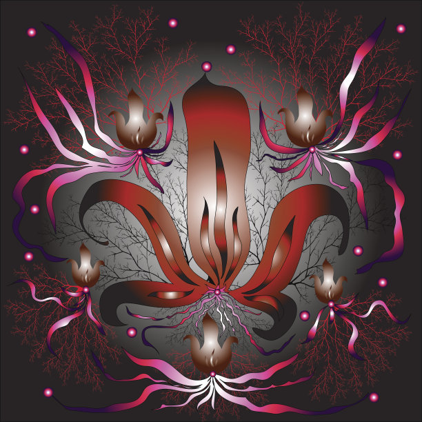 矢量插图的百合花图片下载