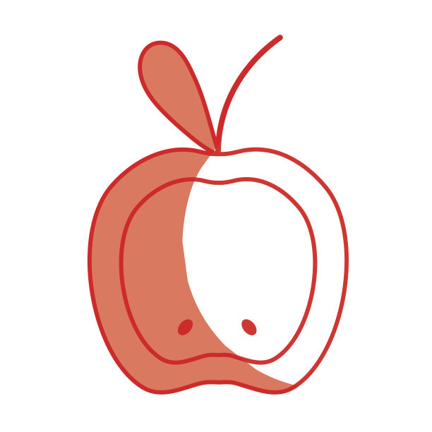 剪影美味的切片苹果水果含有维生素和蛋白质图片下载