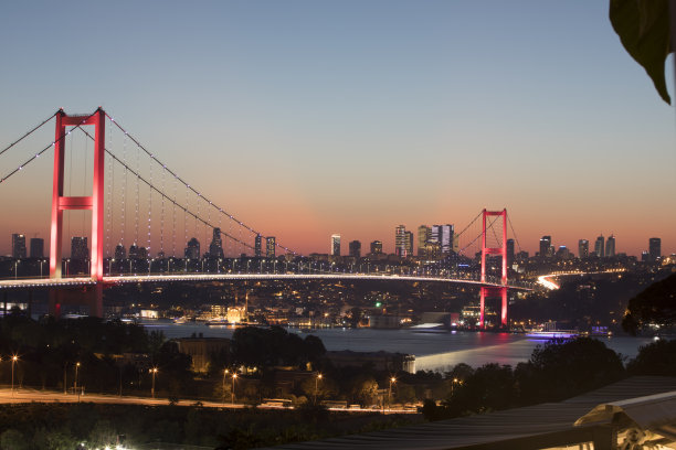 博斯普鲁斯大桥(新名称:7月15日殉道者)，土耳其伊斯坦布尔图片下载