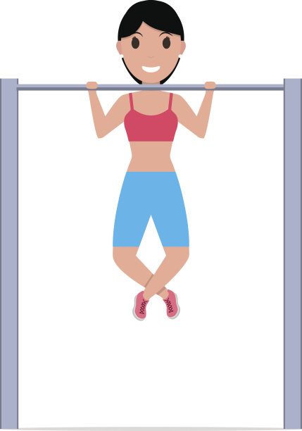 矢量卡通女孩在一根横杆上停下图片下载