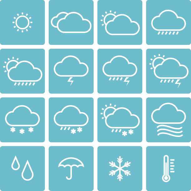 图标包天气孤立的背景图片下载