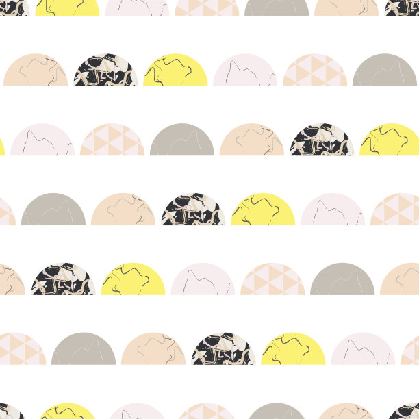 几何半圆形大理石形状无缝矢量图案图片下载