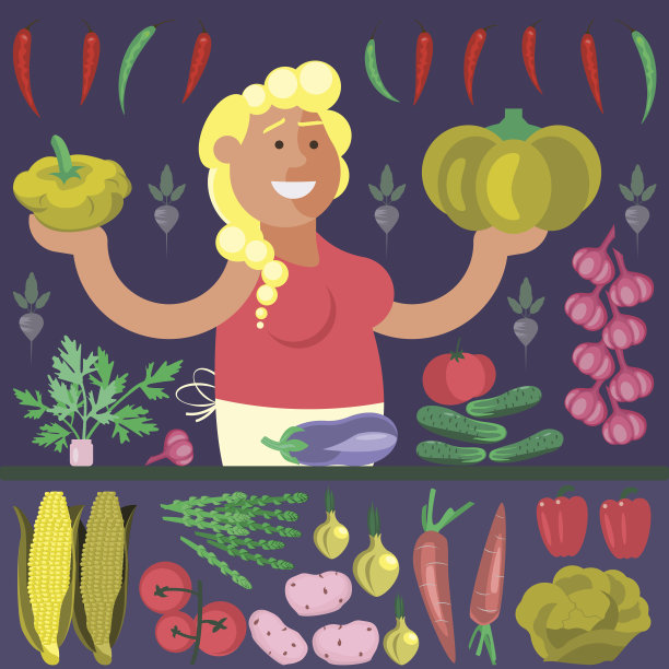 卡通人物蔬菜小贩图片下载