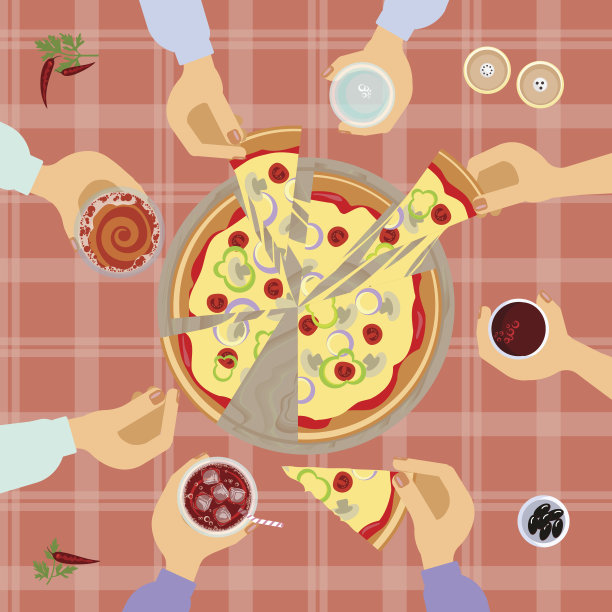 披萨俯视图图片下载