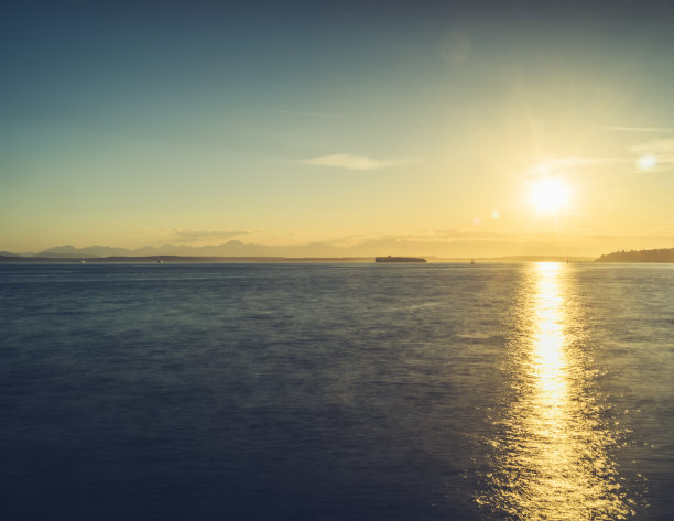 日出/日落海景对天空图片下载