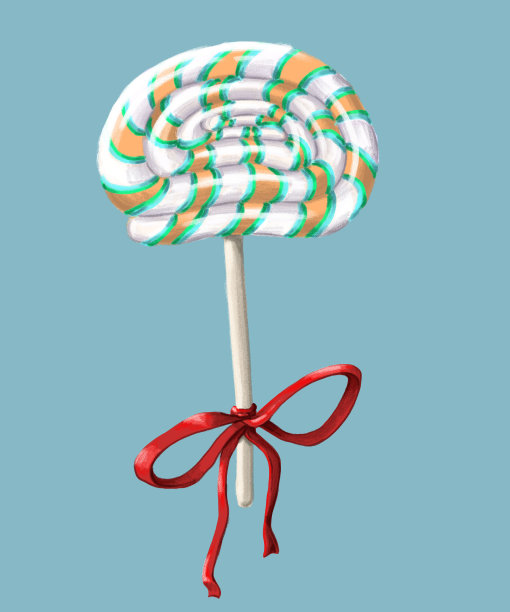 橙色的梦棒棒糖素材图片