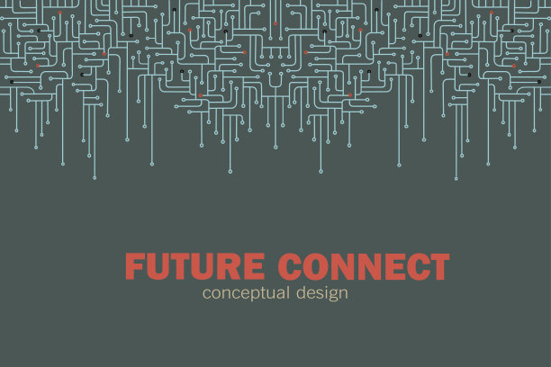 电子电路抽象矢量背景。图片下载