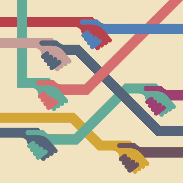 向量背景握手。平面设计图片下载