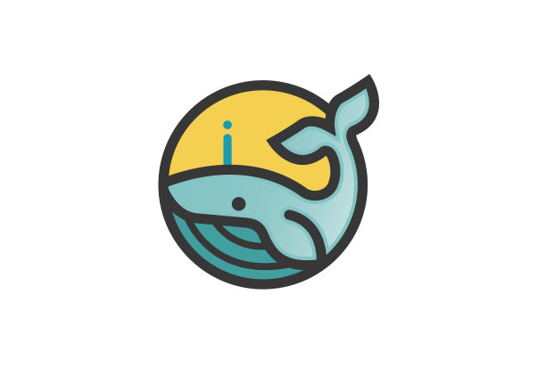 创意蓝鲸黄圈符号设计图片下载