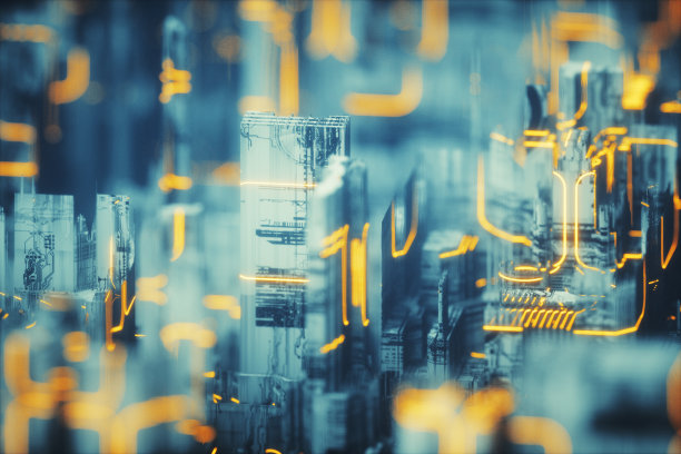 未来抽象城市景观素材图片