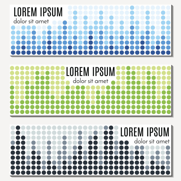 一套彩色的抽象标题横幅与均衡器和文本的位置。图片下载