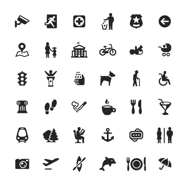 城市生活与公共空间-图标集图片下载