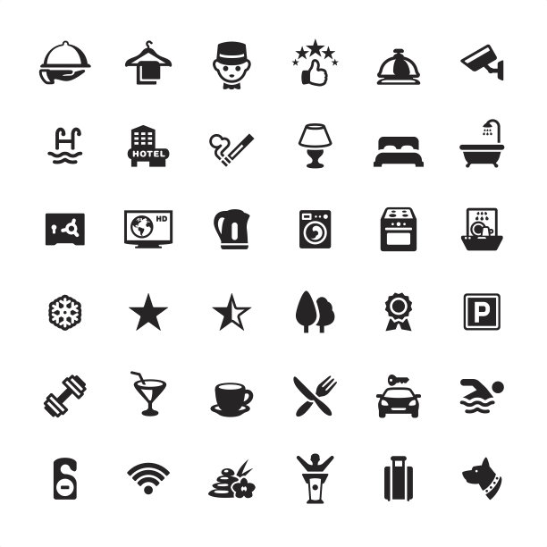 酒店的图标集图片下载
