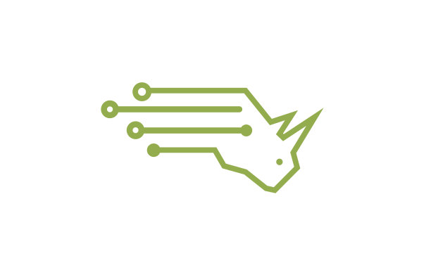 创意绿色犀牛头科技符号设计图片下载