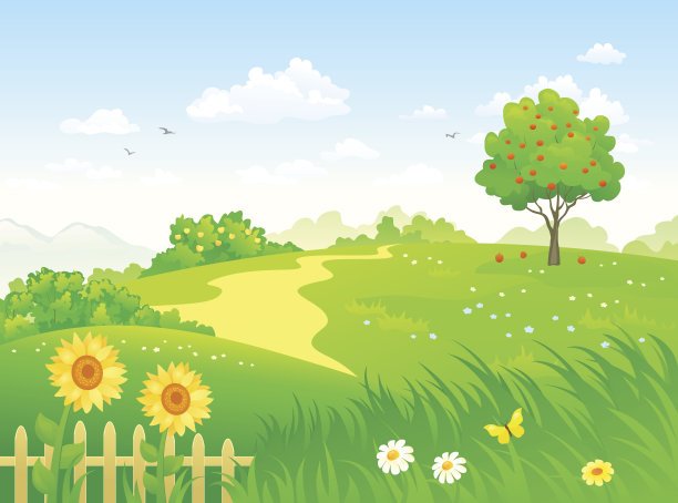 夏天的乡村花园图片下载