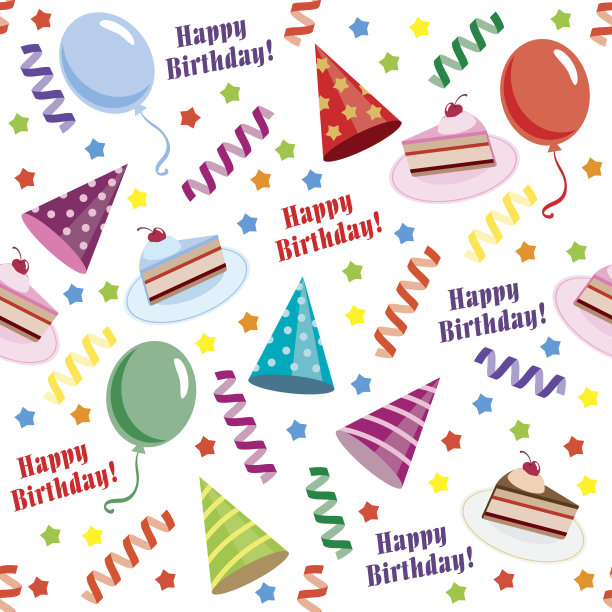 生日快乐。无缝的背景图片下载