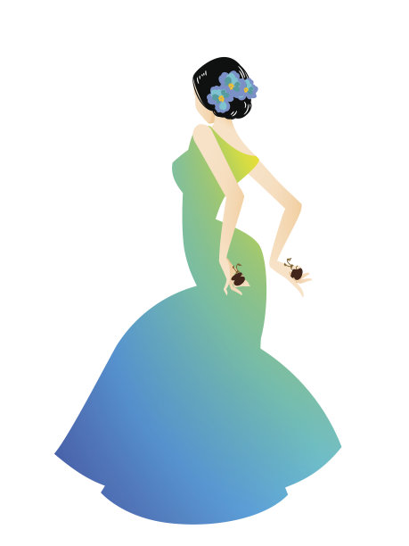 一个女人跳弗拉明戈舞的插图图片下载