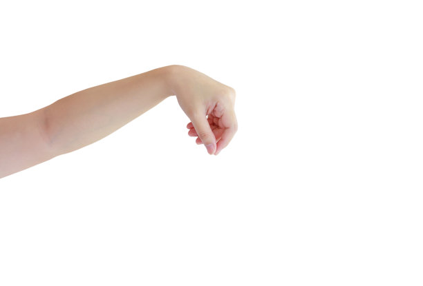 手姿势就像在白色上挑选孤立的东西图片下载