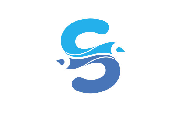 创意蓝字母S笔符号设计图片下载