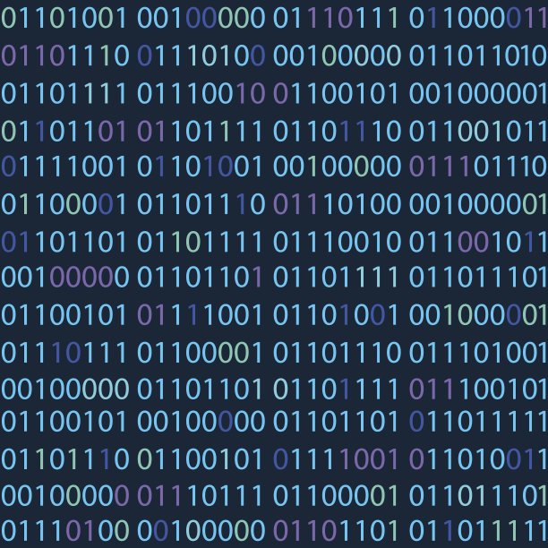 二进制码矢量无缝模式。零一个电脑代码背景素材图片
