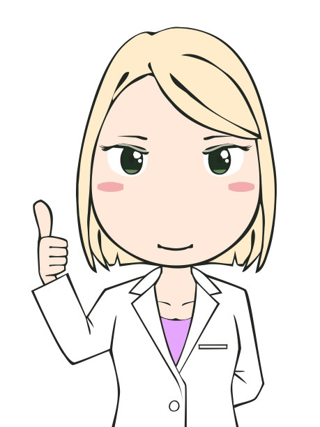 親指を立てている白衣の女性图片下载