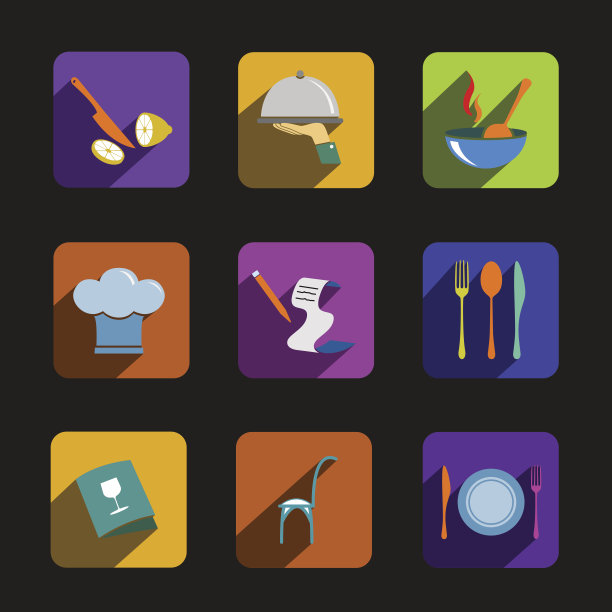 厨房矢量图标集图片下载