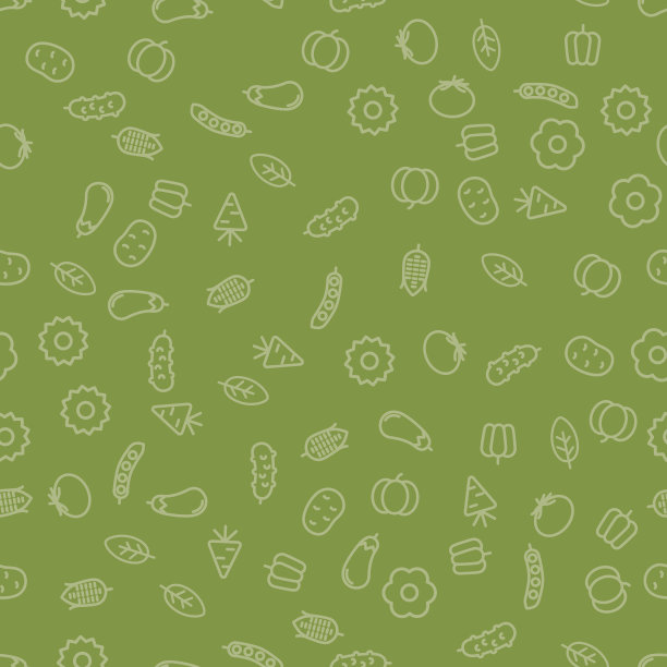 简单蔬菜图标无缝模式。向量图片下载