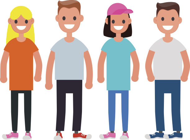 平面设计角色团队。现代社会的概念。向量图片下载