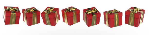 彩色礼品，以白色背景彩色丝带包装图片下载