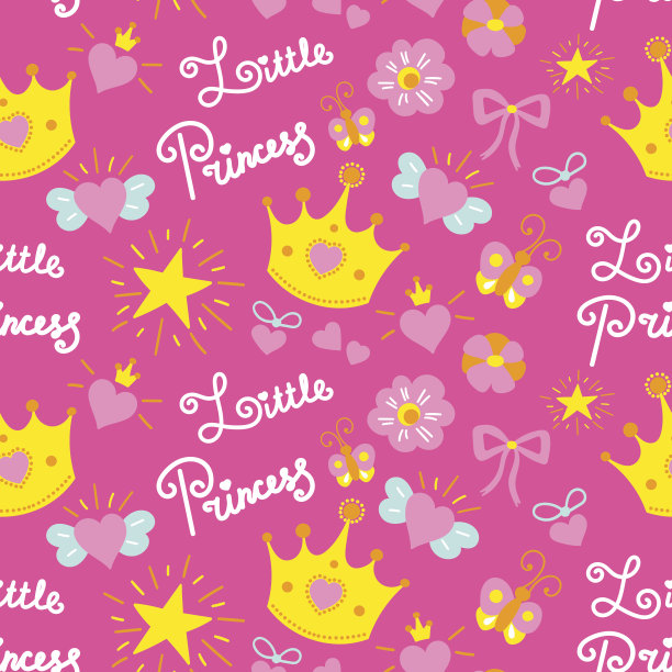 粉色小公主图案向量图片下载