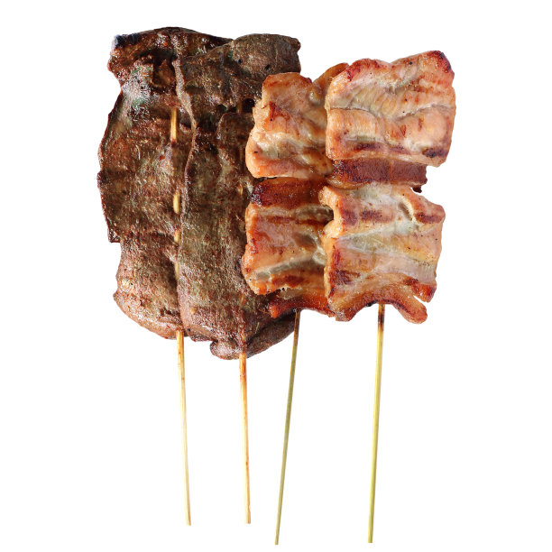 猪肉烤架孤立在白色背景上图片下载