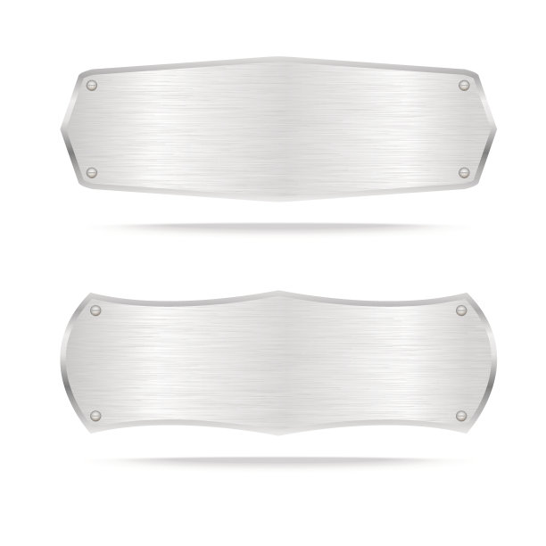 矢量金属铭牌或金属标签与螺丝与螺丝图片下载