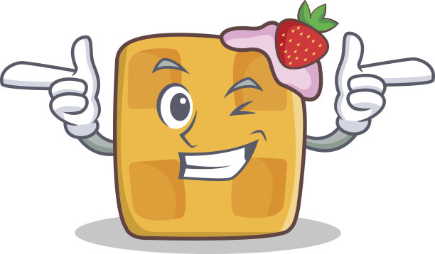 眨眼脸华夫人物卡通设计矢量插图图片下载