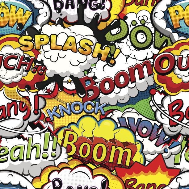 漫画演讲气泡无缝模式。矢量图图片下载