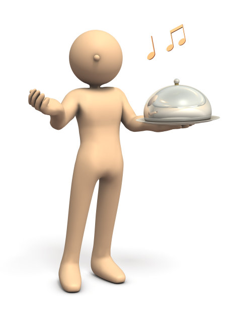 服务员招待客人。图片下载