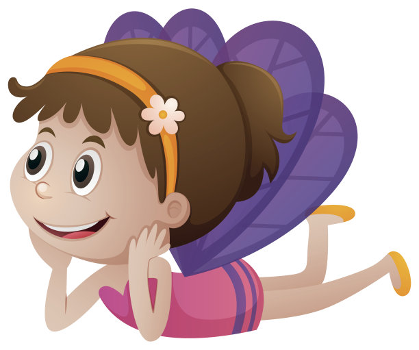 可爱的仙女有紫色的翅膀图片下载