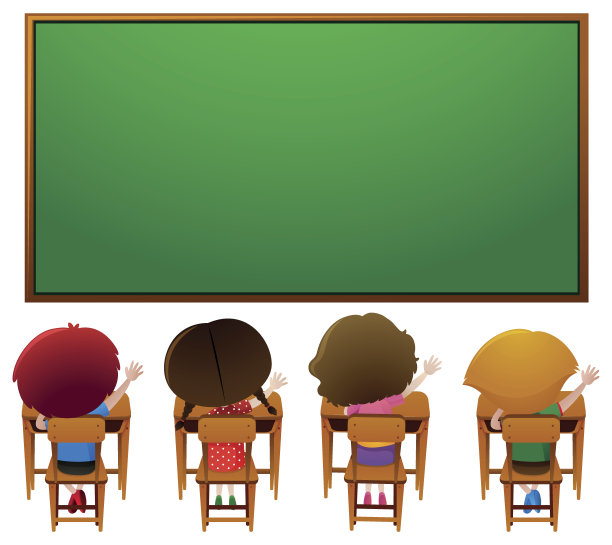 黑板模板和教室里的孩子图片下载
