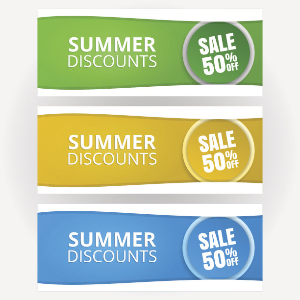 一组横幅模板。季节性折扣,促销活动。图片下载
