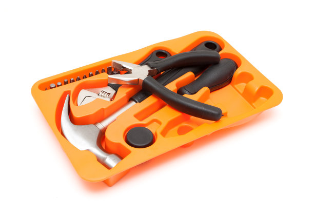 硬件工具箱隔离在白色背景上图片下载